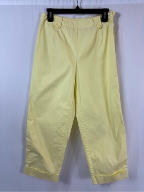 Talbots women butter  Yellow Wide-Leg high waist pants Size:4